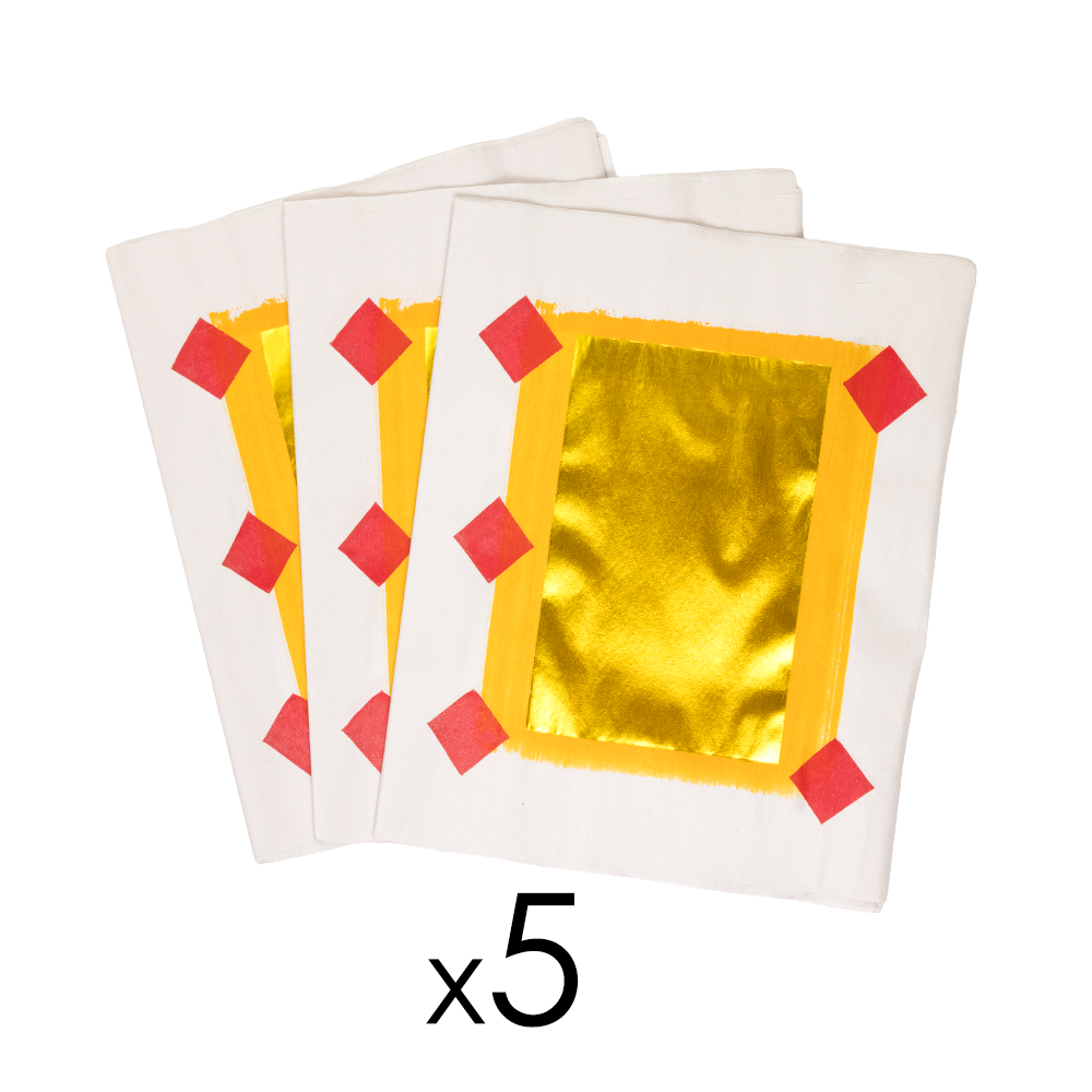 Traditional Gold and Silver Joss Paper Red Diamond - 20.5" x 13"