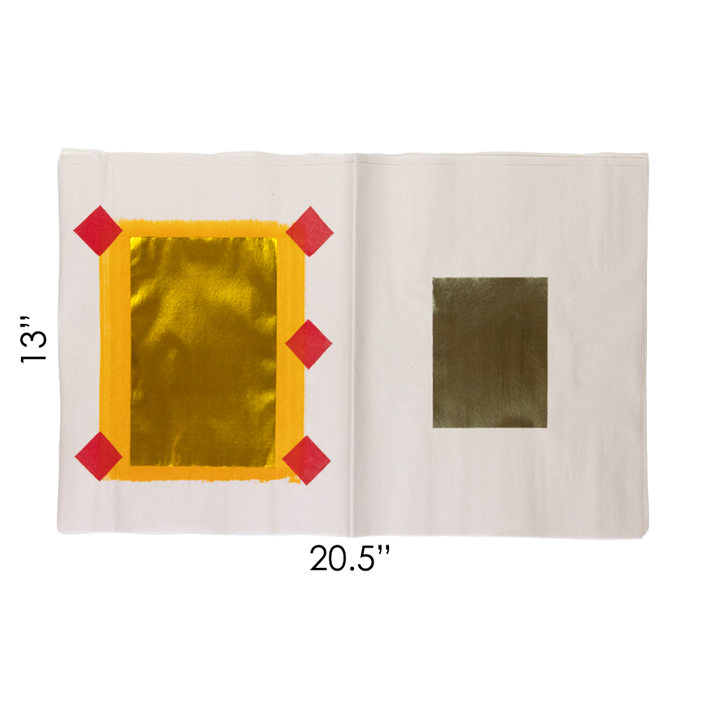 Traditional Gold and Silver Joss Paper Red Diamond - 20.5" x 13"