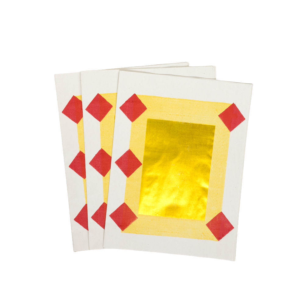 Traditional Gold and Silver Joss Paper Red Diamond - 20.5" x 14"