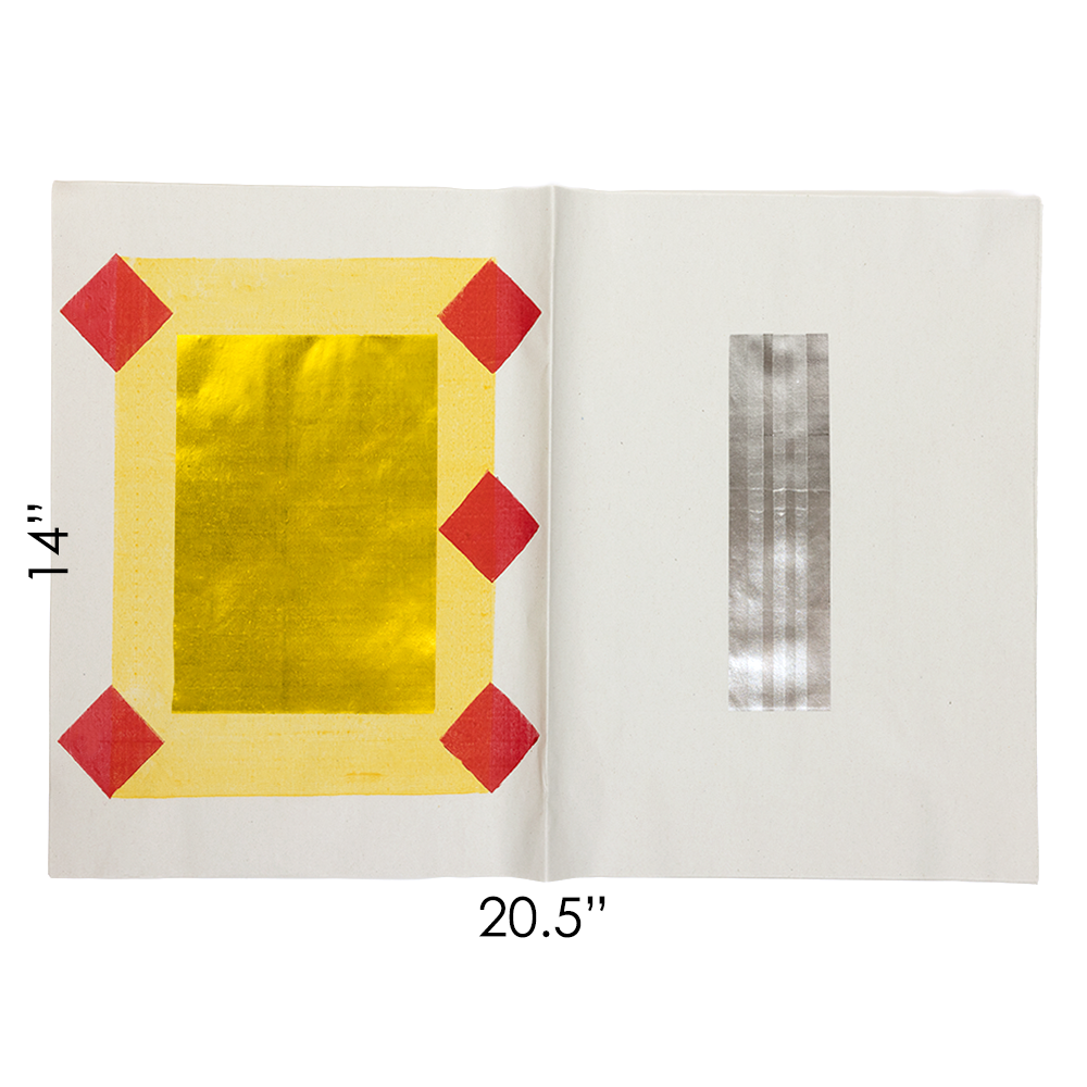 Traditional Gold and Silver Joss Paper Red Diamond - 20.5" x 14"