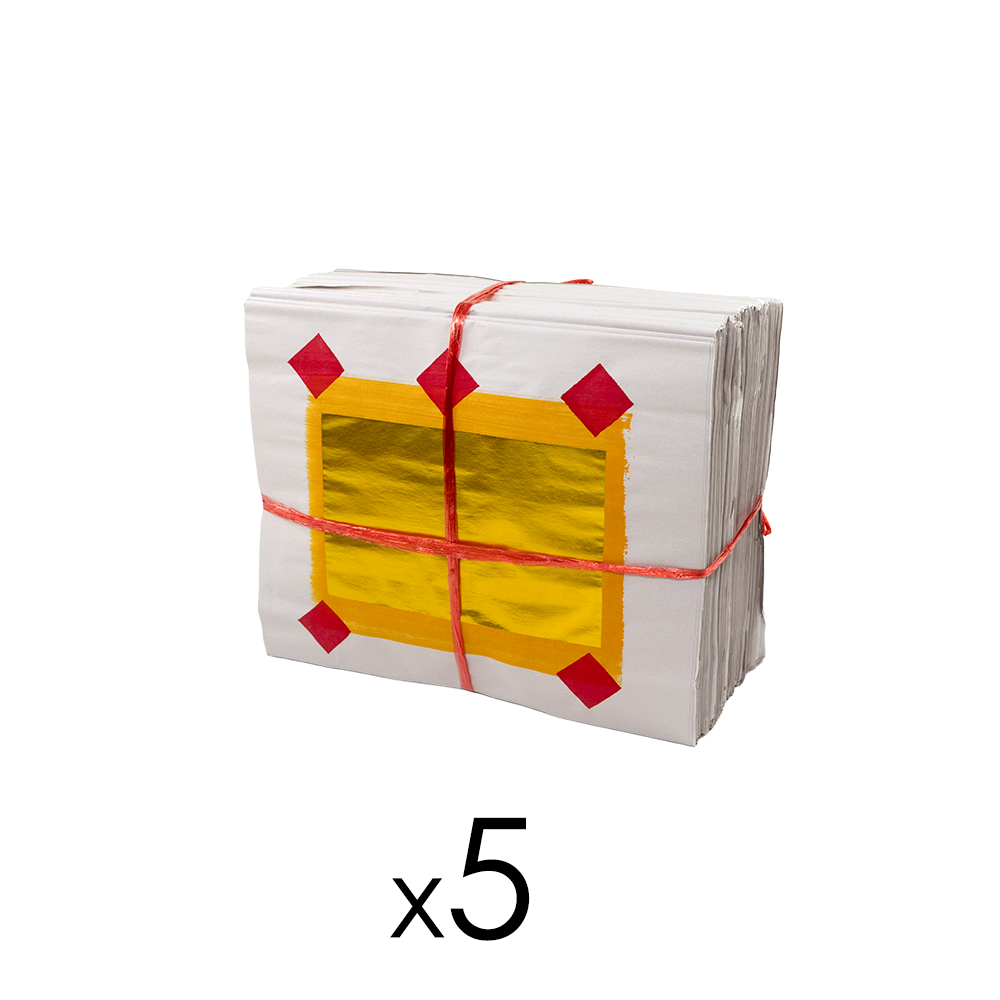 Traditional Gold and Silver Joss Paper Red Diamond - 20.5" x 13"