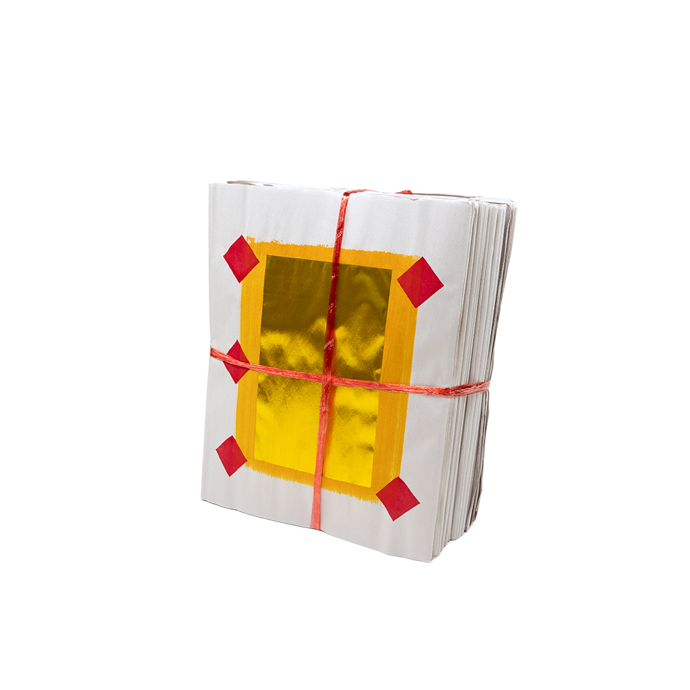 Traditional Gold and Silver Joss Paper Red Diamond - 20.5" x 13" - 500 sheets