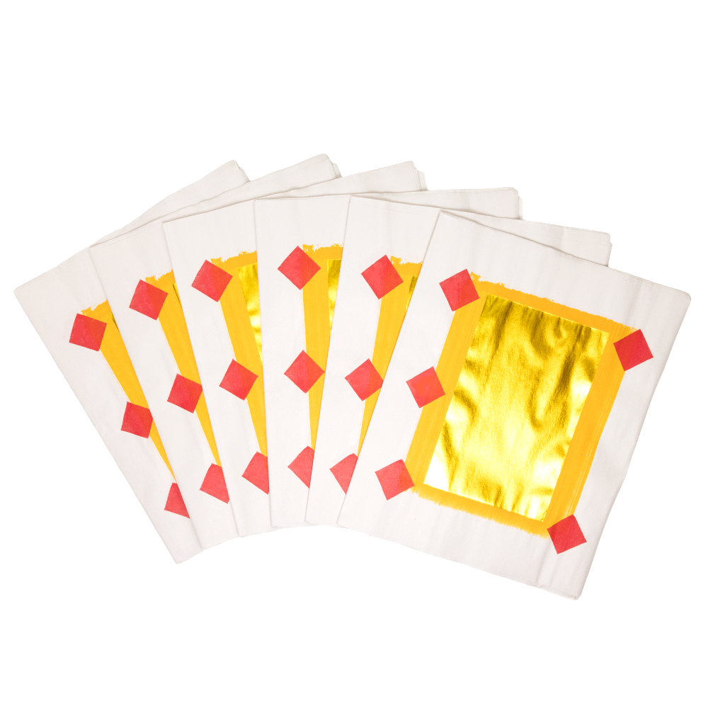 Traditional Gold and Silver Joss Paper Red Diamond - 20.5" x 13" - 60 Sheets