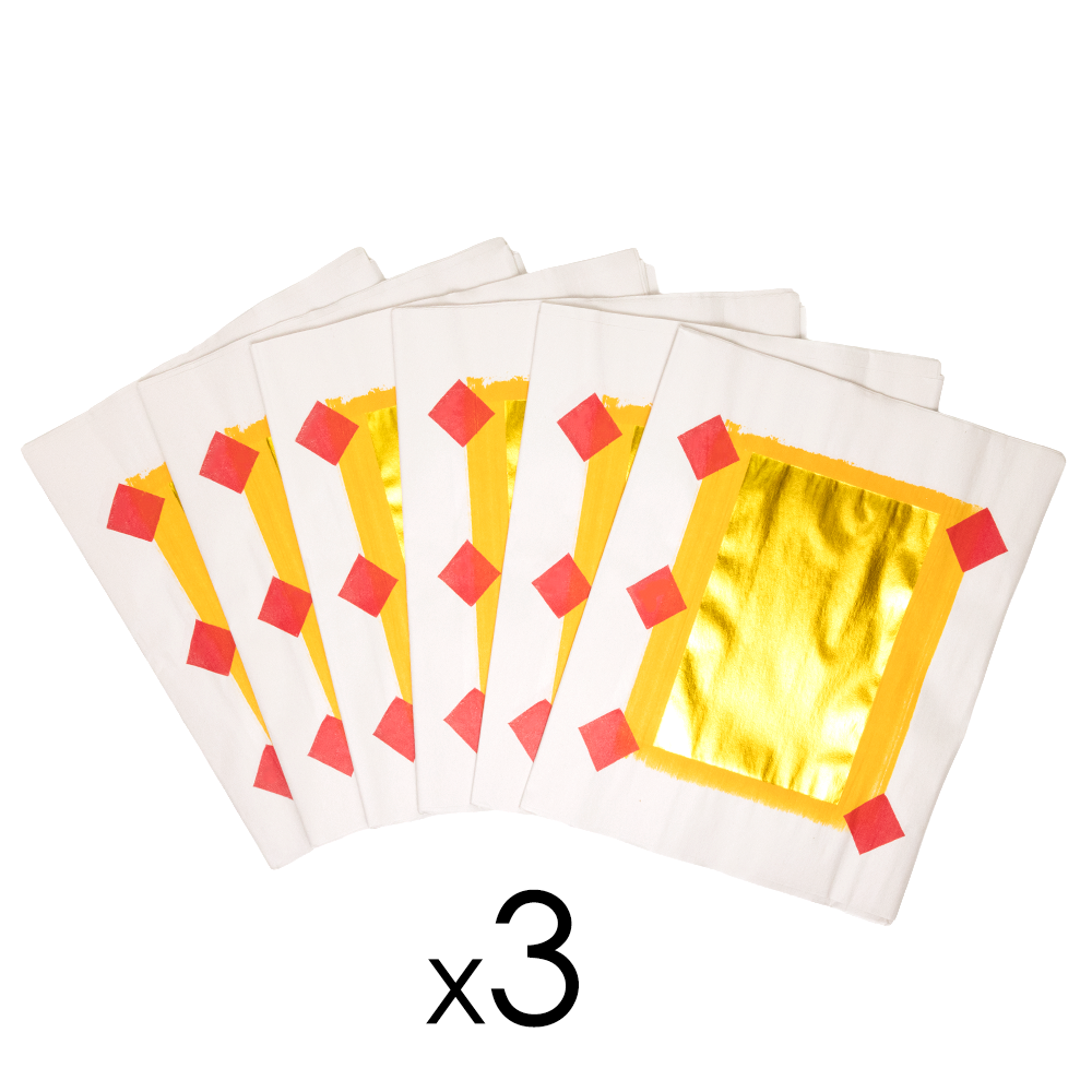 Traditional Gold and Silver Joss Paper Red Diamond - 20.5" x 13"