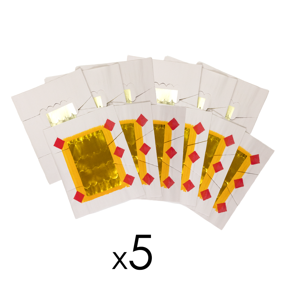 Hmoob Pre-Cut Traditional Gold and Silver Joss Paper Red Diamond - 14" x 10"
