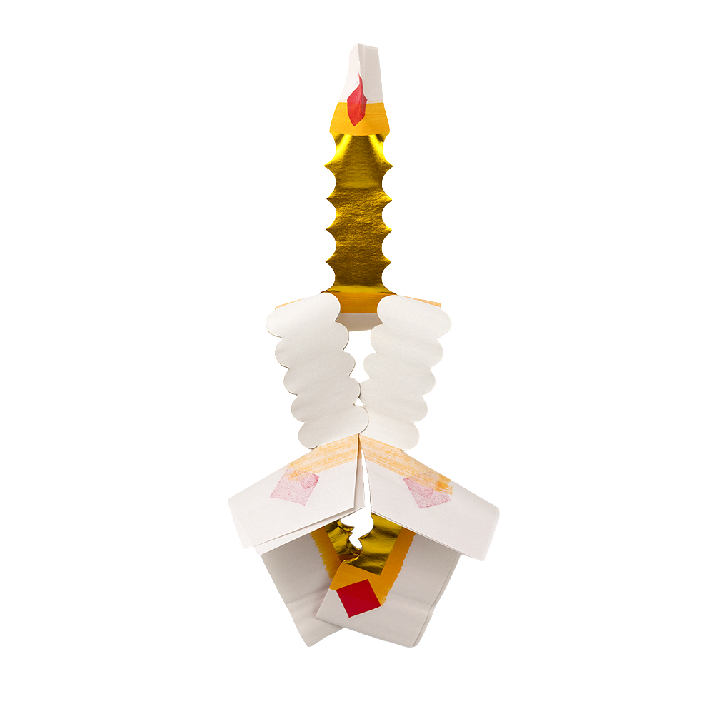 Hmoob Pre-Cut Traditional Gold and Silver Joss Paper Red Diamond - 14" x 10"