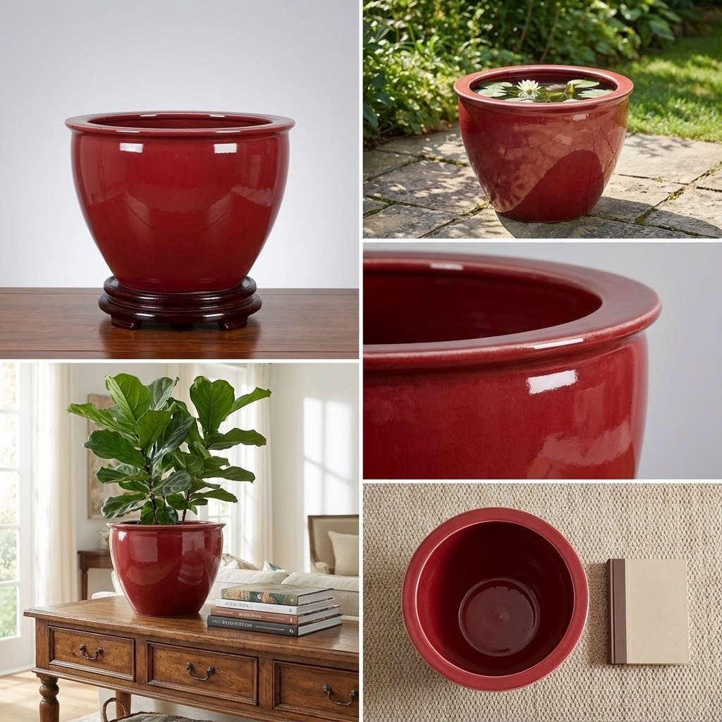 Hand-Crafted Traditional Red Ceramic Vase - Crimson Sanctuary