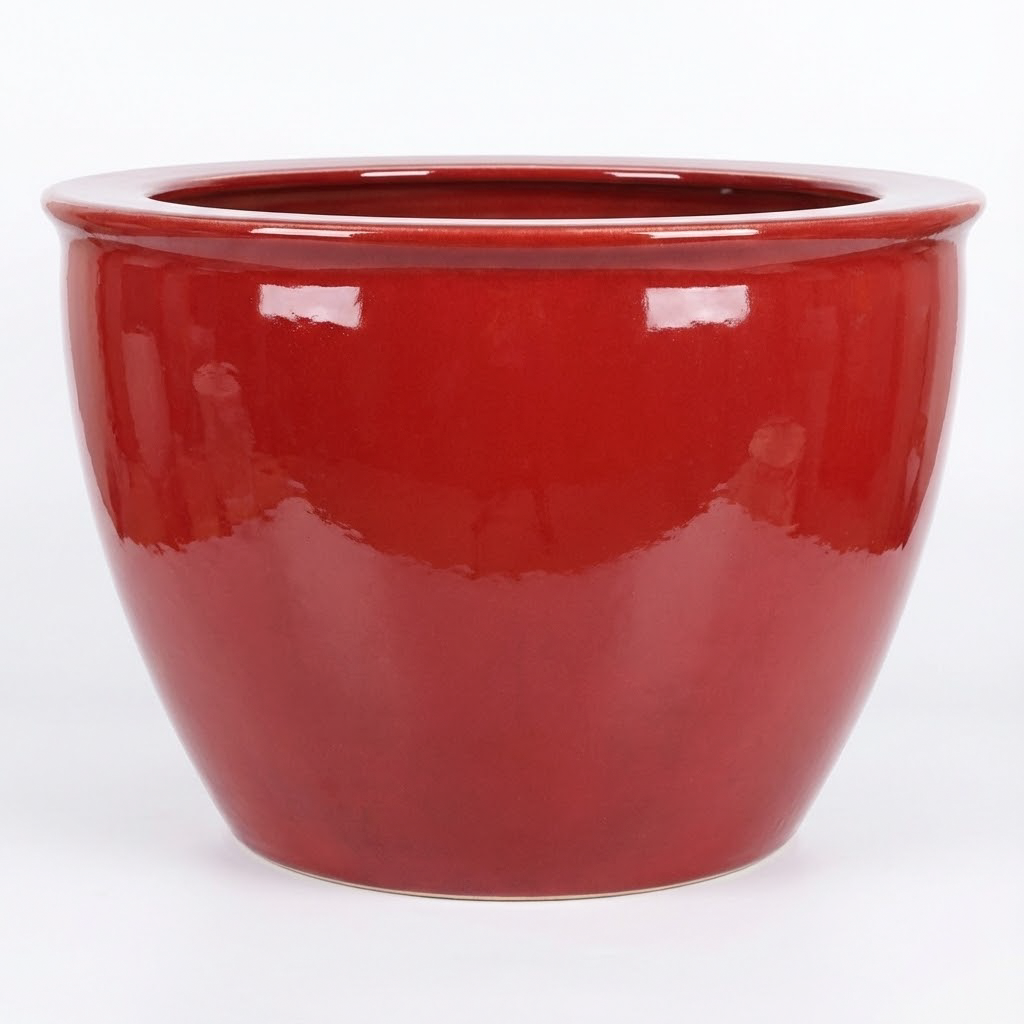 Hand-Crafted Traditional Red Ceramic Vase - Crimson Sanctuary