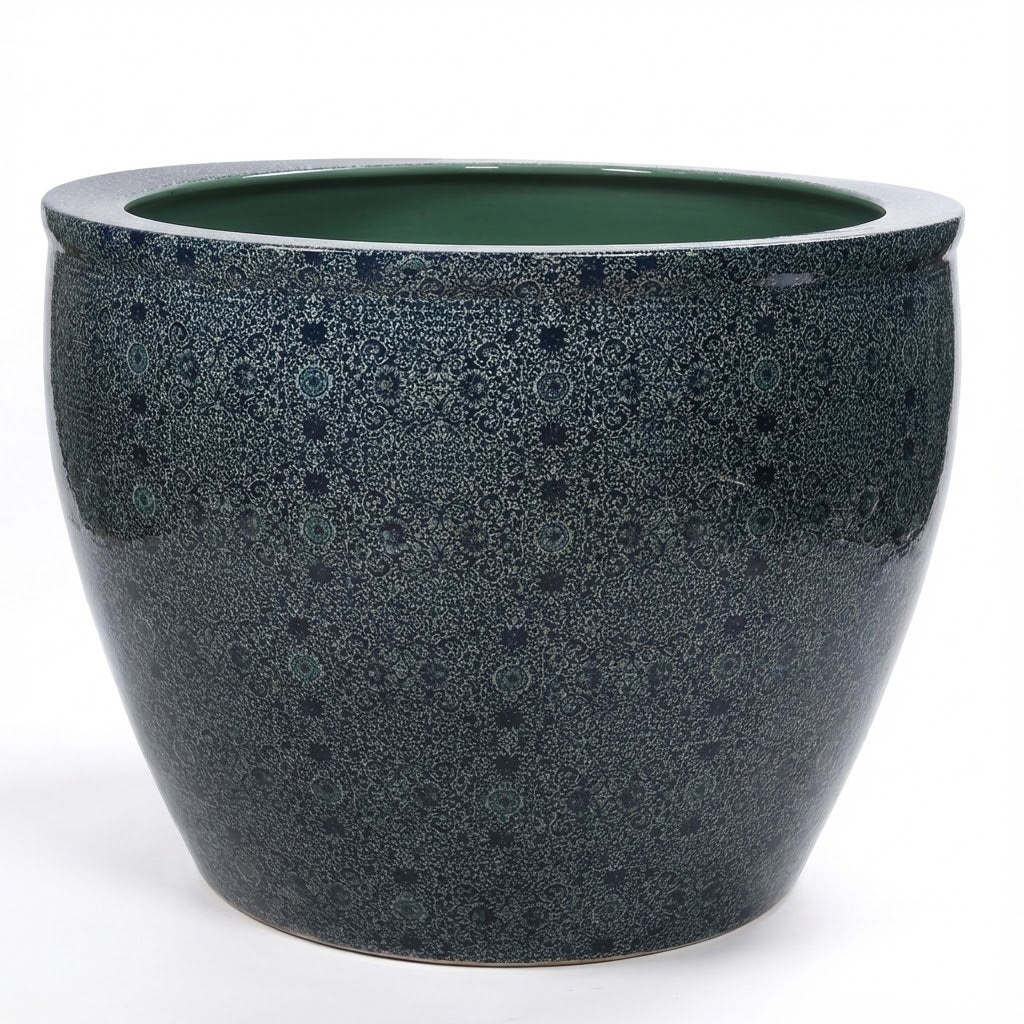 Hand-Crafted Midnight Garden Ceramic Vase - Vessel of Spiritual Tradition