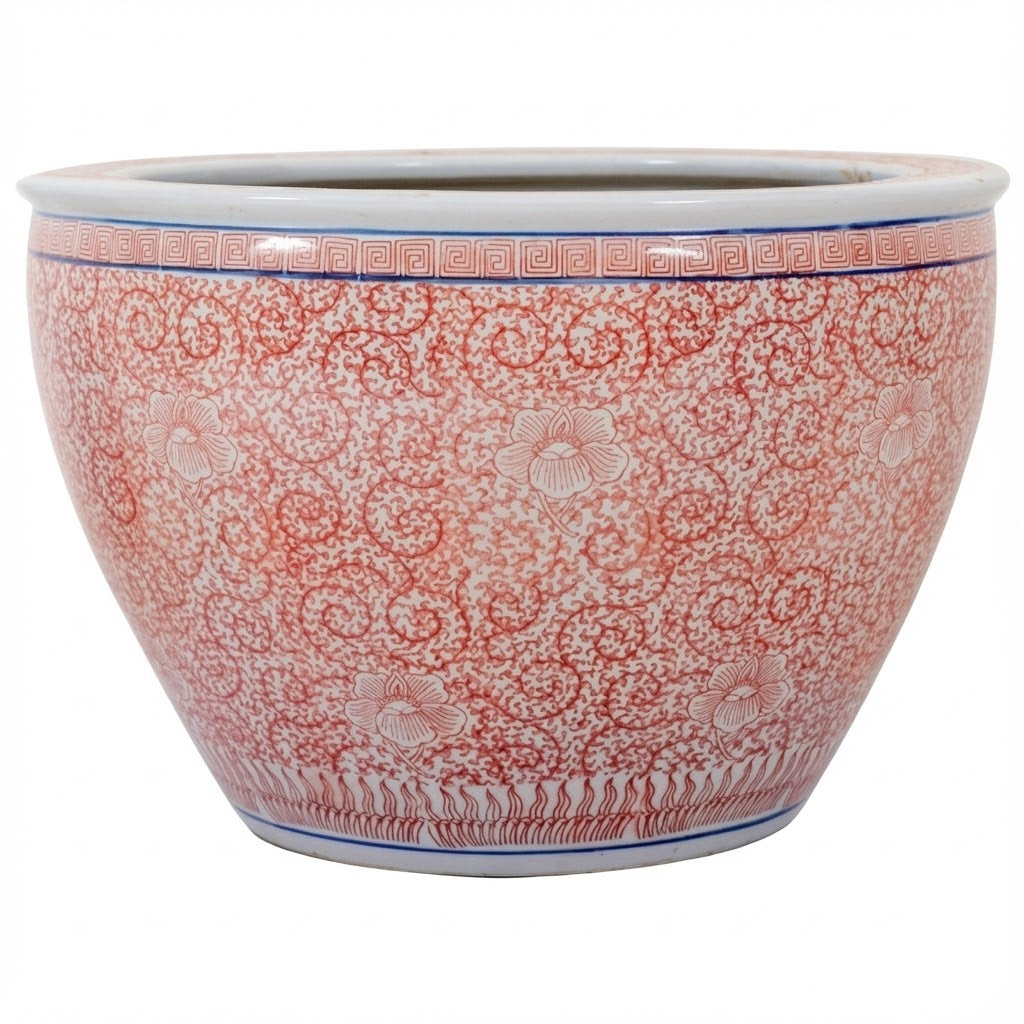 Handmade Coral Red Ceramic Vase - The Eternal Lotus