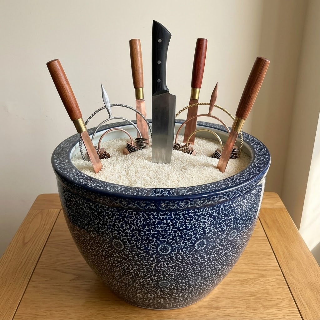 Hand-Crafted Midnight Garden Ceramic Vase - Vessel of Spiritual Tradition